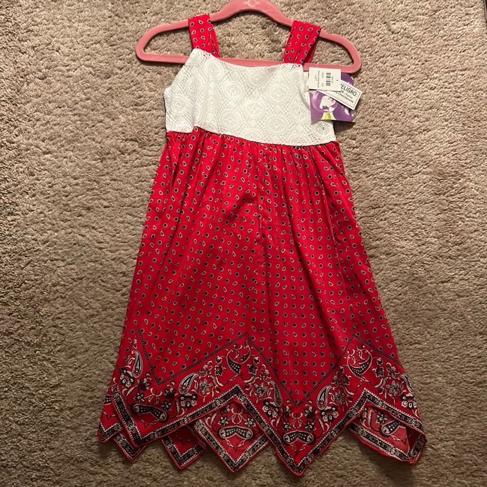 Little girls Blueberi boulevard handkerchief dress in size 4. New with tags